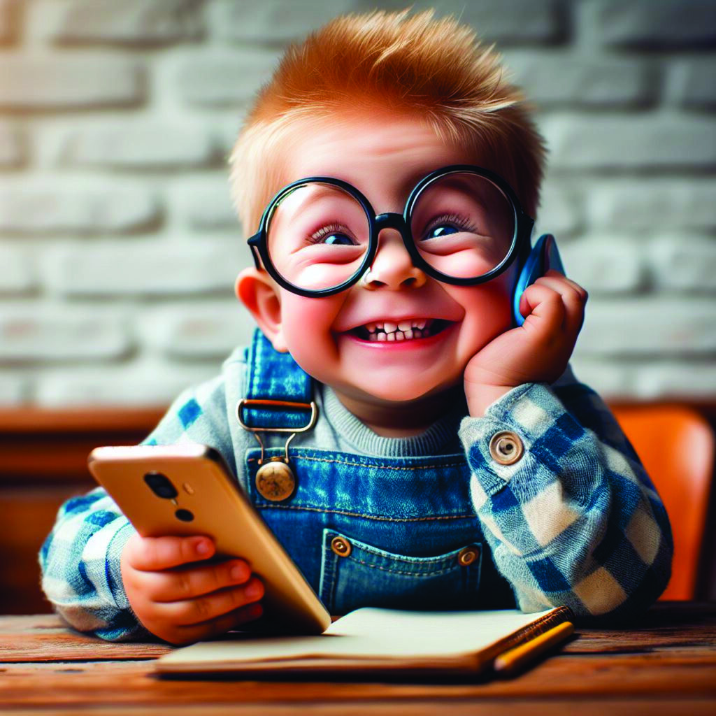 핸드폰 어플로 수학공부하는 아이